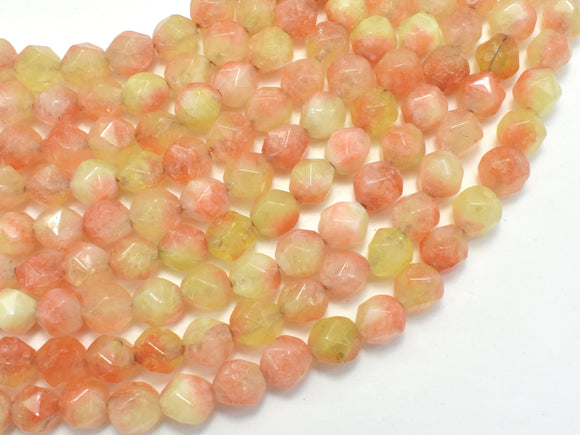 Jade - Multi Color, 8mm Faceted Star Cut Round, 15 Inch-BeadDirect