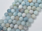 Matte Aquamarine Beads, 10mm Round Beads-Gems: Round & Faceted-BeadDirect