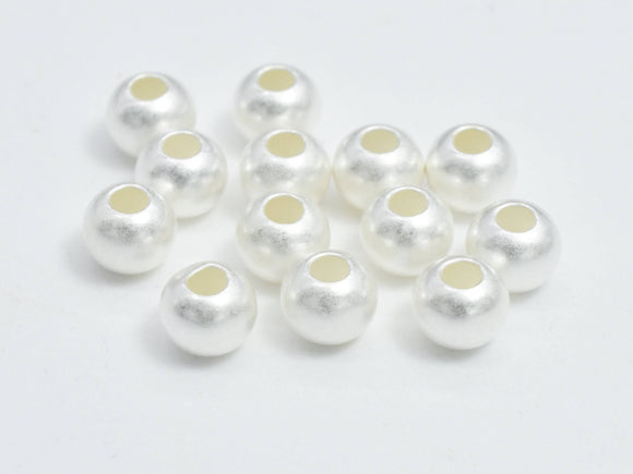 30pcs Matte 925 Sterling Silver Beads, 3mm Round Beads-Metal Findings & Charms-BeadDirect