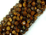 Tiger Eye, Round, 6mm, Star Cut Faceted Round-Gems: Round & Faceted-BeadDirect