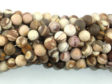 Matte Brown Zebra Jasper Beads, 8mm Round Beads-BeadDirect