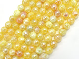 Mystic Coated Fire Agate- Yellow, 8mm Faceted-BeadDirect