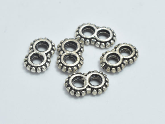 8pcs 925 Sterling Silver Spacers-Antique Silver, 8x5mm Spacer, 2 Hole Spacer, 2 Hole Connector-Metal Findings & Charms-BeadDirect