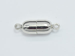 10pcs 6x19mm Magnetic Bullet Clasp-Silver, Plated Brass-Metal Findings & Charms-BeadDirect