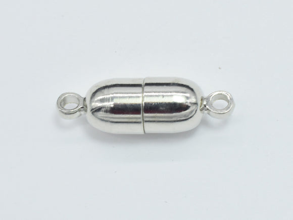 10pcs 6x19mm Magnetic Bullet Clasp-Silver, Plated Brass-Metal Findings & Charms-BeadDirect