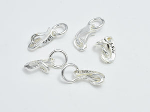 925 Sterling Silver Clasp, S Hook, 10x5mm-Metal Findings & Charms-BeadDirect