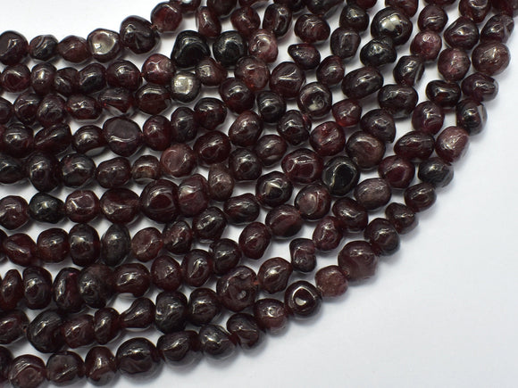 Red Garnet Beads, 6x7mm, Pebble Nugget Beads-BeadDirect