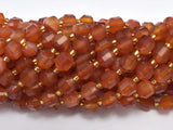 Carnelian Beads, 8mm Faceted Prism Double Point Cut-Gems: Round & Faceted-BeadDirect