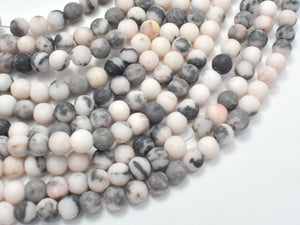 Matte Pink Zebra Jasper, 6mm, Round Beads-Gems: Round & Faceted-BeadDirect