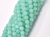 Jade Beads, Light Green, 6mm Faceted Round-Gems: Round & Faceted-BeadDirect