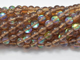 Mystic Aura Quartz- Smoky, 8mm (8.5mm) Round-Gems: Round & Faceted-BeadDirect