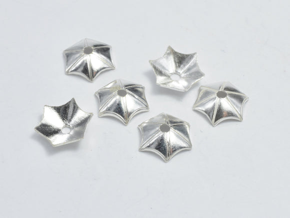 10pcs 925 Sterling Silver Bead Caps, 7.8x2mm Bead Caps-Metal Findings & Charms-BeadDirect