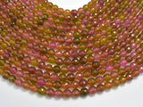 Watermelon Tourmaline Jade Beads - Multicolor, 8mm Faceted Round-Gems: Round & Faceted-BeadDirect
