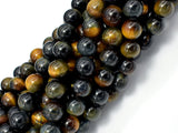 Blue / Yellow Tiger Eye, 8mm (8.3mm) Round Beads-Gems: Round & Faceted-BeadDirect