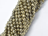 Hematite-Light Gold, Pyrite Color, 6mm Faceted Round-Gems: Round & Faceted-BeadDirect