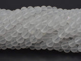 Matte Clear Quartz Beads, 6mm (6.5mm) Round-Gems: Round & Faceted-BeadDirect