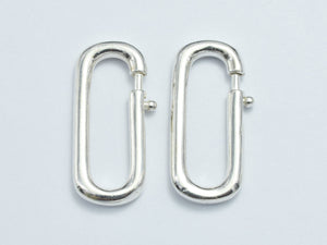 1pc 925 Sterling Silver Spring Gate Oval Clasp 22x9.5mm-BeadDirect