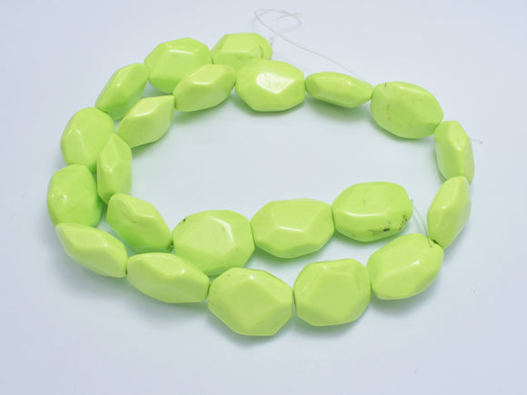Howlite Turquoise Beads-Apple Green, 14x18mm Faceted Free Form Beads-BeadDirect