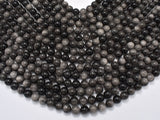 Silver Obsidian Beads, 8mm (8.4mm)-Gems: Round & Faceted-BeadDirect