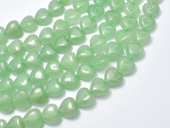 Green Aventurine 10mm Heart Beads, 15.5 Inch-BeadDirect