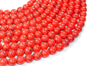 Red Howlite Beads, 10mm Round Beads-Gems: Round & Faceted-BeadDirect