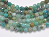 Natural Chrysocolla, 3.3-3.5mm Micro Faceted Round-Gems: Round & Faceted-BeadDirect