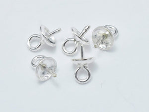 20pcs 925 Sterling silver Cup, 4x6mm, For half hole beads-Metal Findings & Charms-BeadDirect