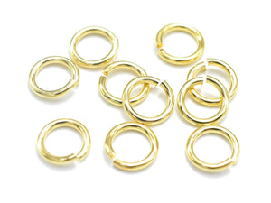 300pcs 6mm Open Jump Ring, 0.8mm (20gauge), Gold Plated-Metal Findings & Charms-BeadDirect