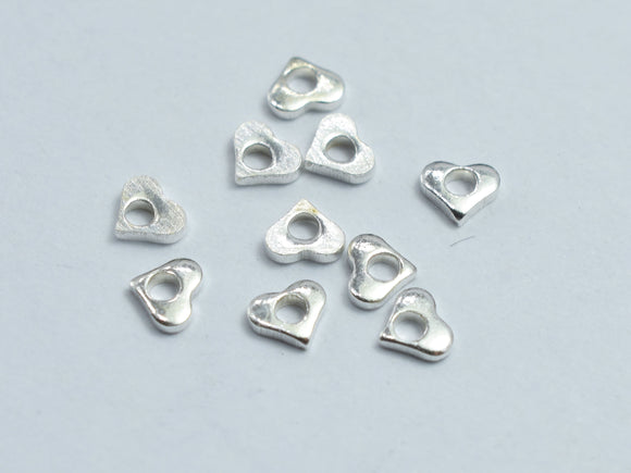 Approx. 50pcs 925 Sterling Silver Heart Spacer, 3x2.6mm-BeadDirect