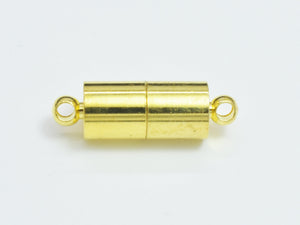 10pcs 6x19mm Magnetic Cylinder Clasp-Gold, Plated Brass-Metal Findings & Charms-BeadDirect