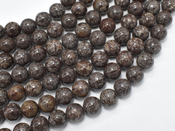Brown Snowflake Obsidian Beads, Round, 10mm-BeadDirect