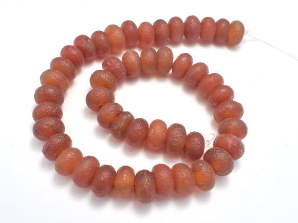 Matte Carnelian Beads, 12mm Rondelle Beads-BeadDirect