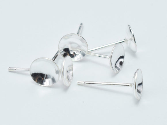10pcs (5pairs) 925 Sterling Silver Earring Cup Stud Post-Metal Findings & Charms-BeadDirect