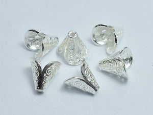 2pcs 925 Sterling Silver Tassel Bead Cone Caps 8x8mm-BeadDirect