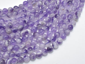 Amethyst Gemstone Beads, Round, 6mm (6.5mm)-BeadDirect