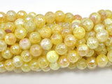 Mystic Coated Fire Agate- Yellow, 8mm Faceted-BeadDirect