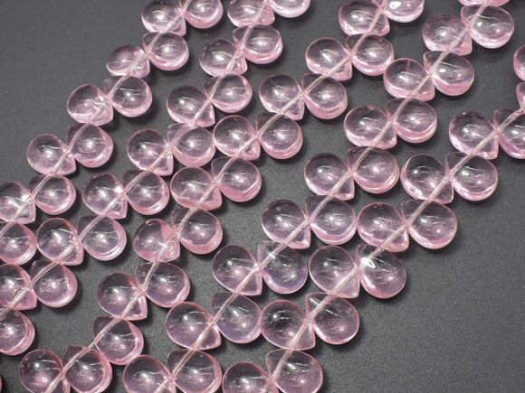 Glass Beads-Pink, 8x11mm Flat Teardrop beads, 11.5 Inch-Pearls & Glass-BeadDirect