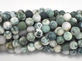 Matte Tree Agate Beads, 8mm Round Beads-BeadDirect