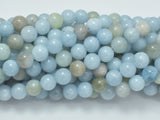 Genuine Aquamarine Beads, 8mm Round Beads-Gems: Round & Faceted-BeadDirect