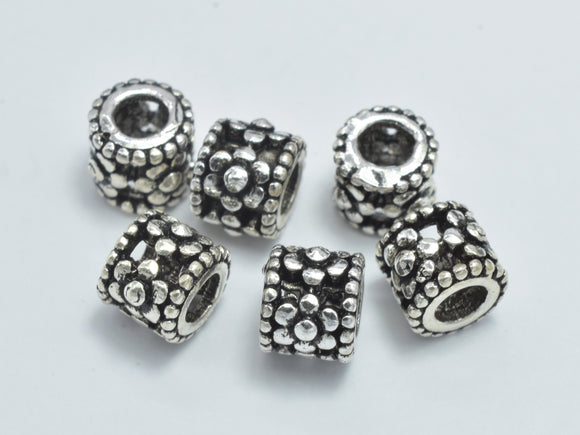 4pcs 925 Sterling Silver Beads-Antique Silver, 5x4.6mm Filigree Tube Beads-Metal Findings & Charms-BeadDirect