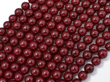 Jade Beads-Red, 6mm (6.4mm) Round Beads-Gems: Round & Faceted-BeadDirect