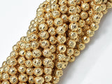 Lava-Gold Plated, 6mm (6.6mm)-Gems: Round & Faceted-BeadDirect