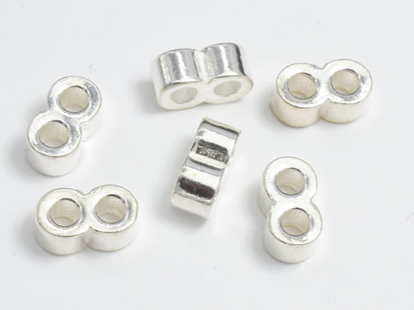 4pc s925 Sterling Silver Connector, Infinity Connector, Infinity Link, 7.3x4mm , 2 Hole Connector-BeadDirect
