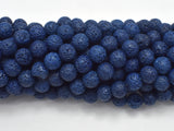 Dark Blue Lava Beads, Round, 8mm (8.5mm)-BeadDirect