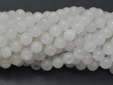 White Jade Beads, Round, 8mm(8.5mm)-Gems: Round & Faceted-BeadDirect