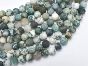 Matte Tree Agate Beads, 8mm Round Beads-BeadDirect