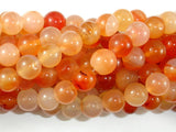 Carnelian Beads, Orange, 10mm Round Beads-BeadDirect