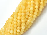Yellow Jade Beads, Round, 6mm, 15 Inch-BeadDirect