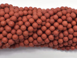 Matte Red Jasper Beads, 4mm (4.7mm)-Gems: Round & Faceted-BeadDirect