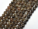 Black Gold Super Seven Beads, Rutilated Quartz, 8mm (8.7mm)-BeadDirect